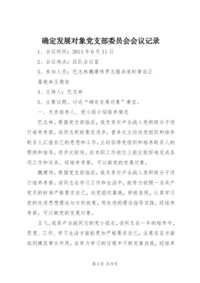 确定发展对象党支部委员会会议记录.docx