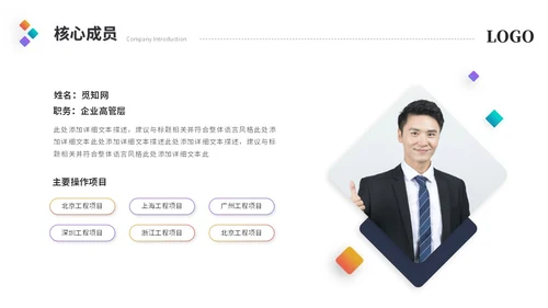 简约多彩渐变风产品介绍项目介绍公司介绍ppt模板