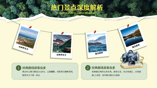 旅游剪纸风旅游分析PPT模板