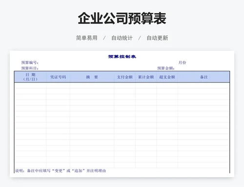 企业公司预算表