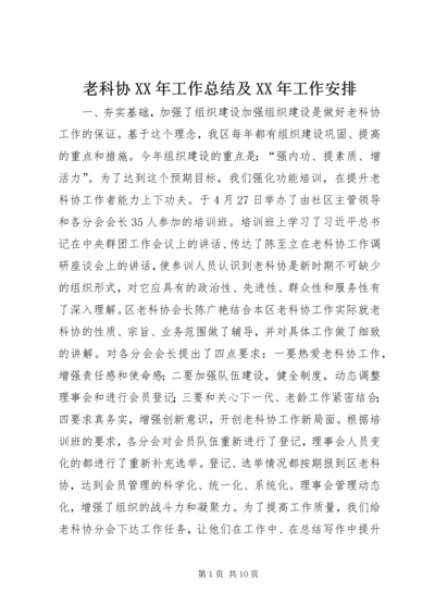 老科协XX年工作总结及XX年工作安排.docx