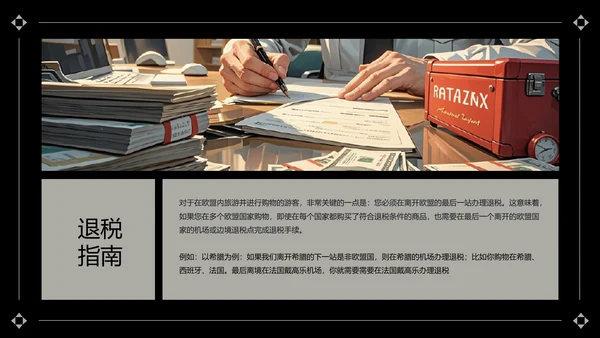 黑灰色简约风欧洲旅游攻略PPT模板