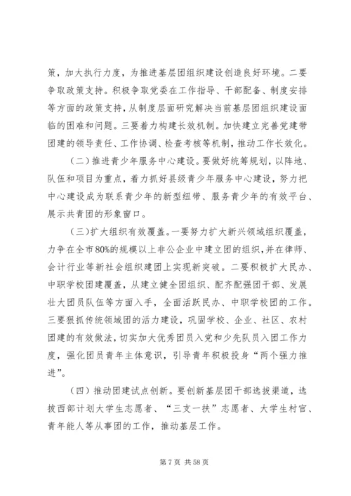 在团市委全委会上的工作报告(精选多篇).docx