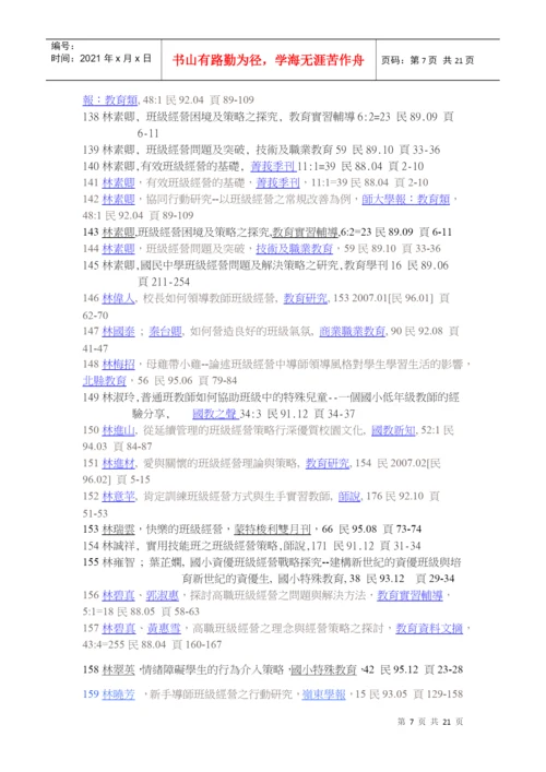 班级经营相关期刊论文目录.docx