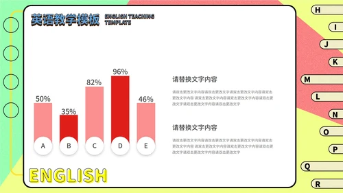 蓝色孟菲斯英语教学PPT模板