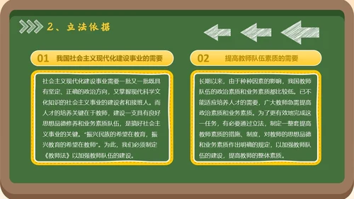 黑板风简约学习教师法教师PPT教师培训