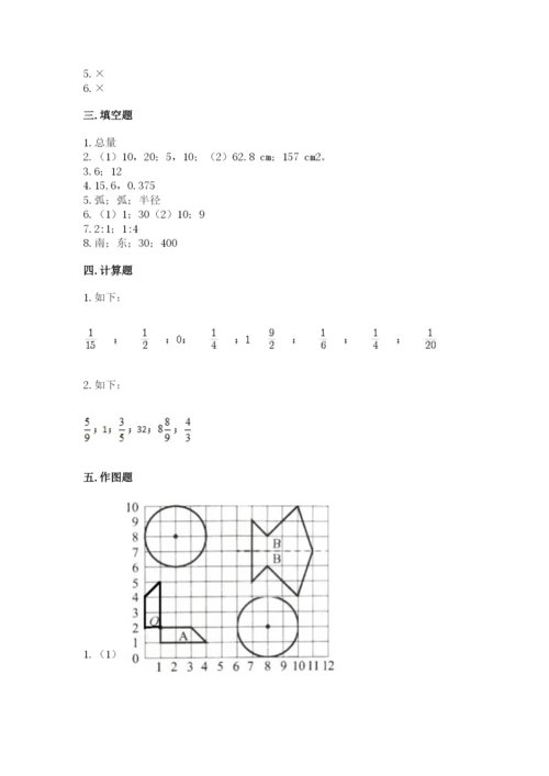 人教版六年级上册数学期末测试卷附完整答案【有一套】.docx
