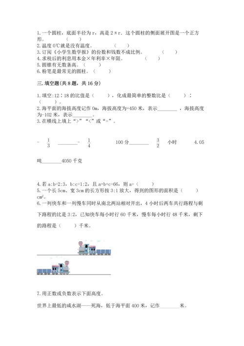 六年级下册数学《期末测试卷》及完整答案（历年真题）.docx