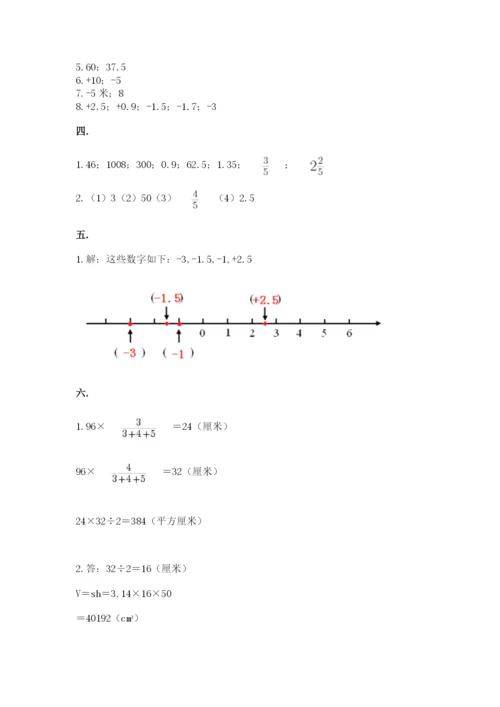 小学六年级数学期末自测题精品（巩固）.docx