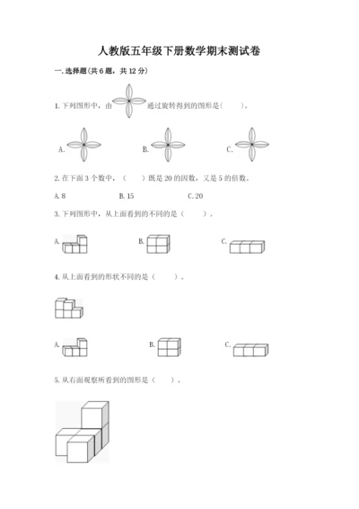 人教版五年级下册数学期末测试卷精品【b卷】.docx