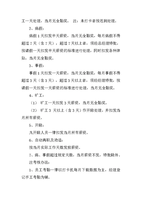ktv考勤制度