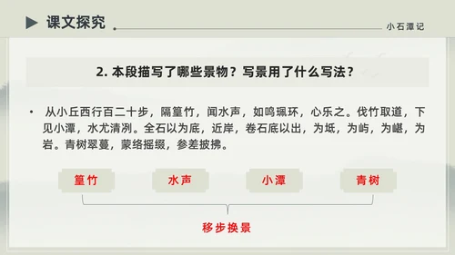 水墨简约中国风八年级语文小石潭记PPT课件