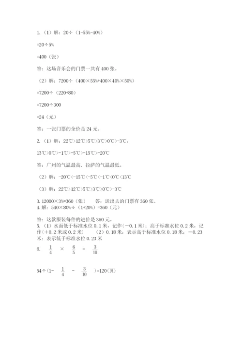 人教版数学六年级下册试题期末模拟检测卷精品（典优）.docx