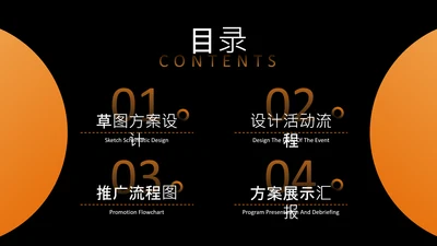黑橙色科技风商务目录页