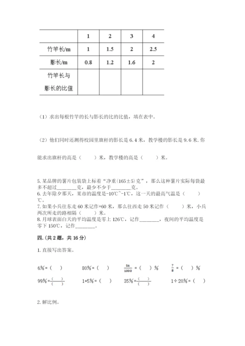 河南省平顶山市六年级下册数学期末测试卷精品（典优）.docx
