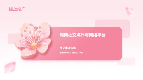 粉色小清新樱花季通用活动策划安排PPT模板