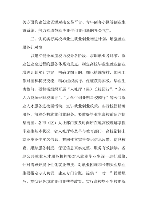 年全省高校毕业生就业创业工作方案.docx