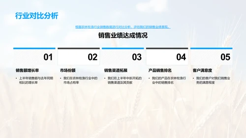 农产销售年中盘点