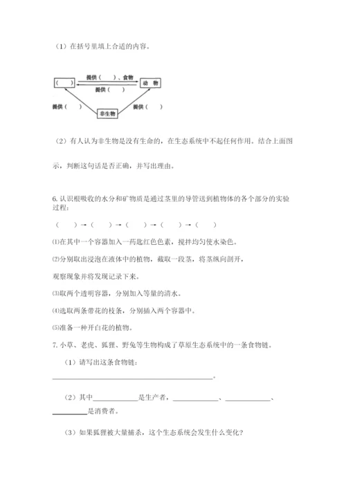 教科版科学五年级下册第一单元《生物与环境》测试卷精品【巩固】.docx