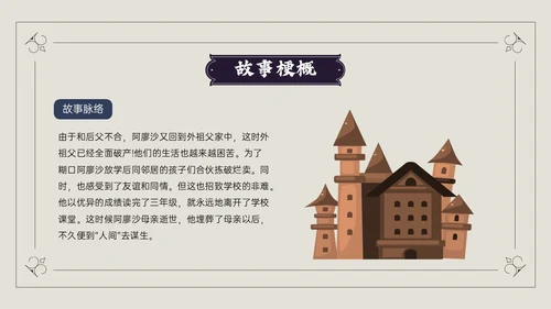 蓝黑插画风说课童年PPT模板读书分享