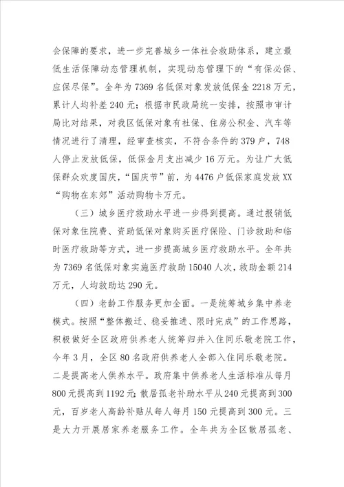 区民政局20XX年工作总结及20XX年工作计划