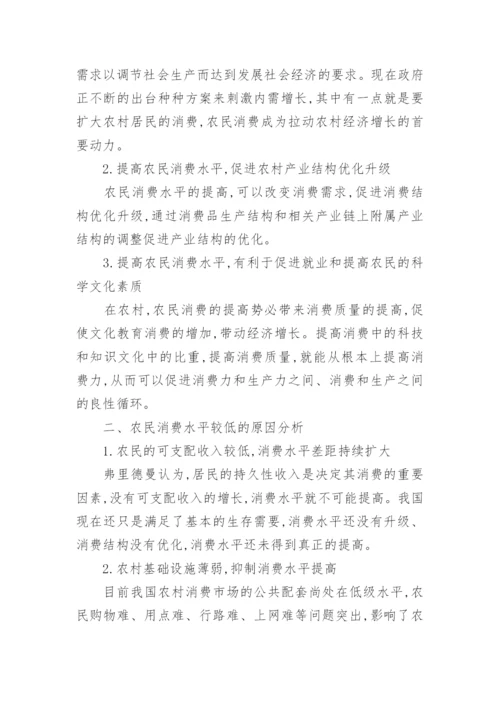 关于农村消费经济论文范文.docx