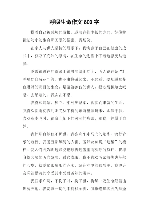 呼吸生命作文800字.docx