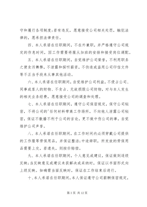 公司承诺书（共9篇）.docx