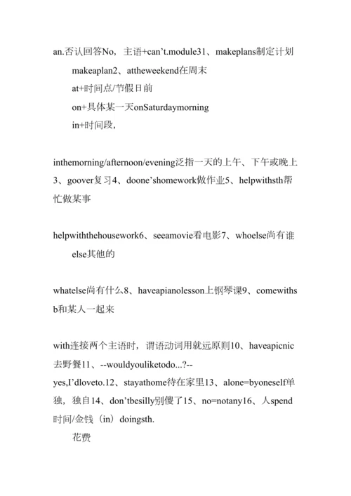 2023年七年级英语下册模块知识点总结外研版.docx