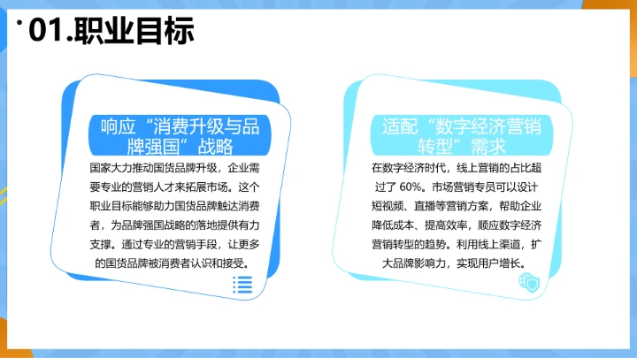 蓝色简约工商管理专业大学生职业生涯规划发展展示PPT