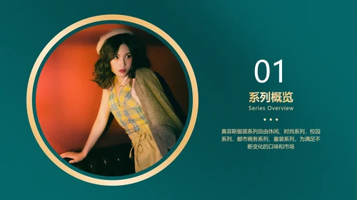 简约商务风奢华绿金色服装手册