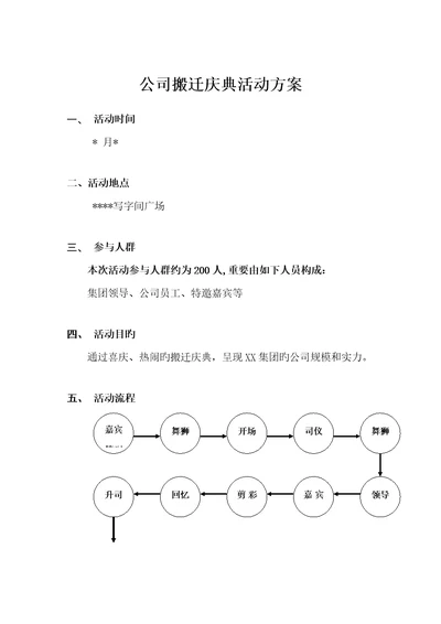 公司搬迁庆典专题方案