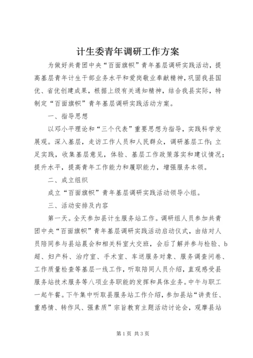计生委青年调研工作方案.docx