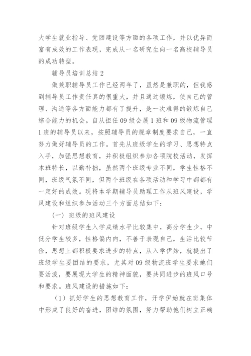 辅导员培训总结.docx