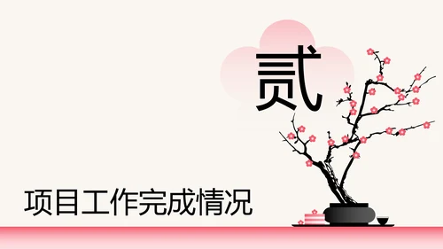 粉色梅花新中式工作学习汇报通用模板
