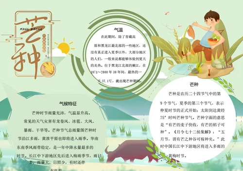 二十四节气芒种word小报
