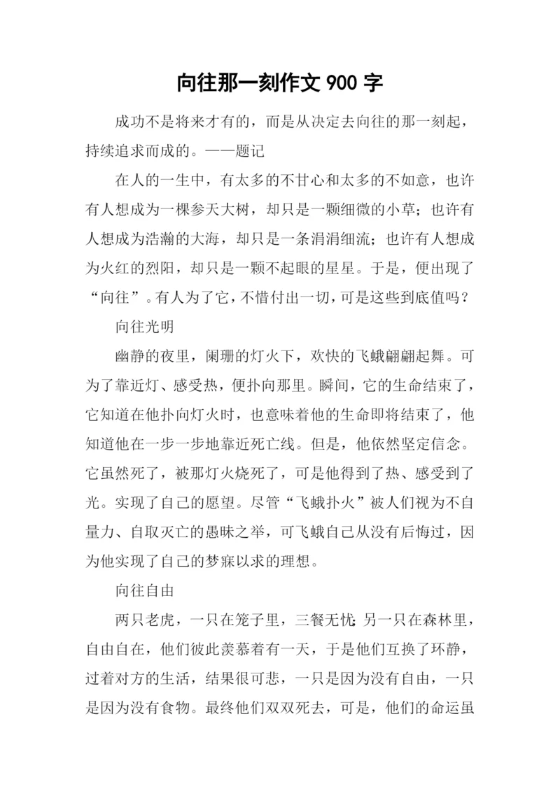 向往那一刻作文900字.docx