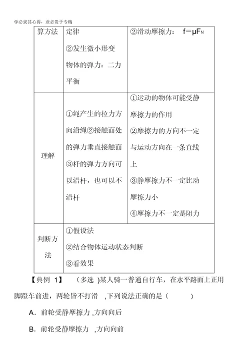2017-2018学年高中物理一(粤教版) 第三章章末复习课含答案
