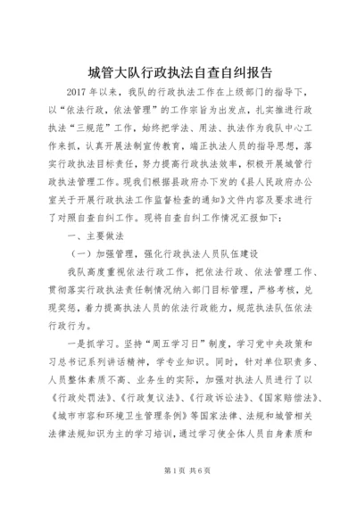 城管大队行政执法自查自纠报告.docx