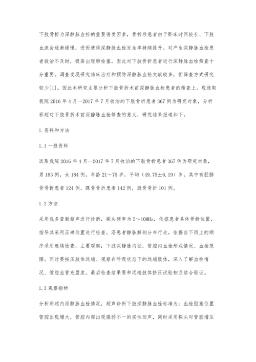 彩超对下肢骨折术前深静脉血栓筛查的意义.docx