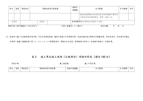 公路施工单位施工现场考核评价表.docx