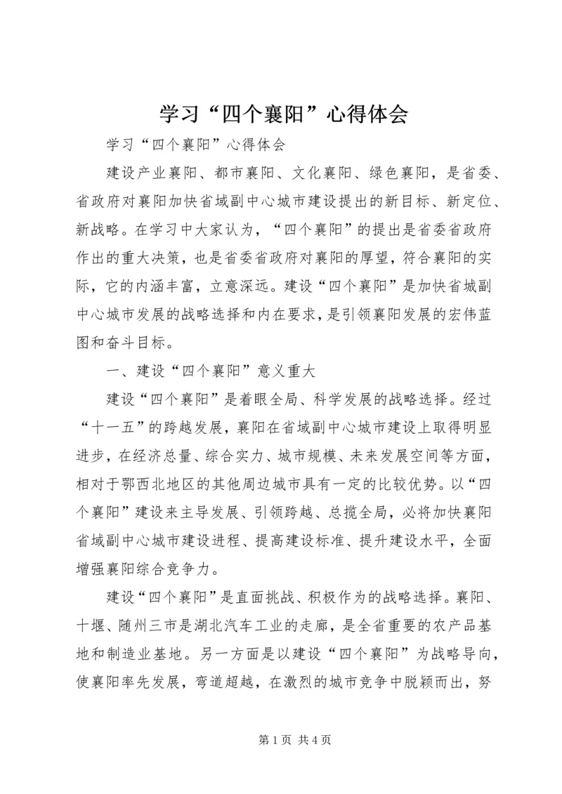 学习“四个襄阳”心得体会 (2).docx