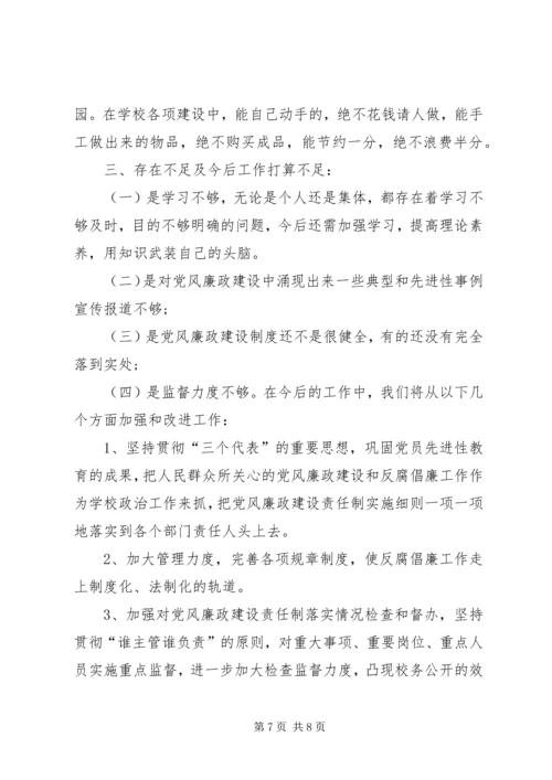 小学党风廉政建设工作汇报.docx