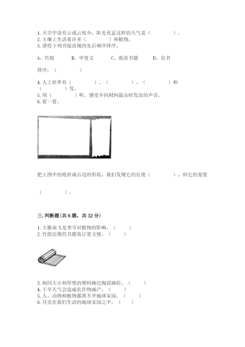 教科版小学二年级上册科学期末测试卷含答案【研优卷】.docx