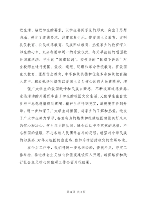小学培育和实践社会主义核心价值观工作汇报(1).docx