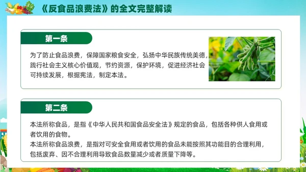 绿色党建中华人民共和国反食品浪费法培训学习课件PPT
