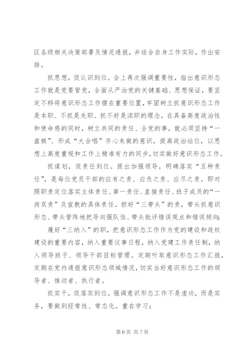 专题研究意识形态工作会议记录-XX年意识形态会议记录.docx