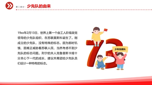 中国少先队成立红领巾教学解读PPT课件模板