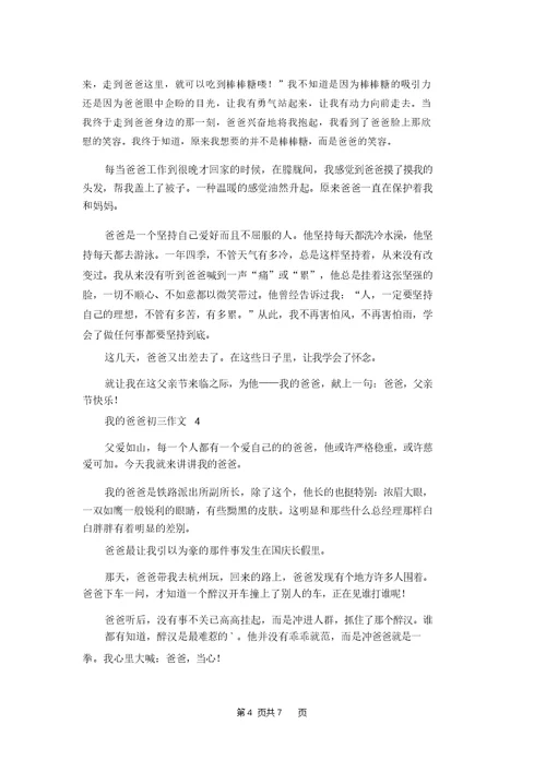 我的爸爸初三作文5篇 1