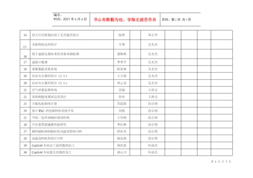 08机械本科专业毕业生毕业设计(论文)题目汇编.docx